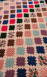 Homemade Crocheted Throw 59x47